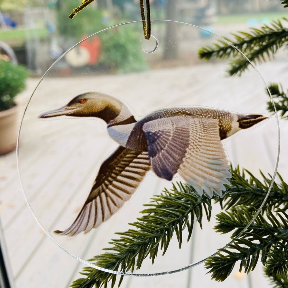Loon Christmas ornament double sided